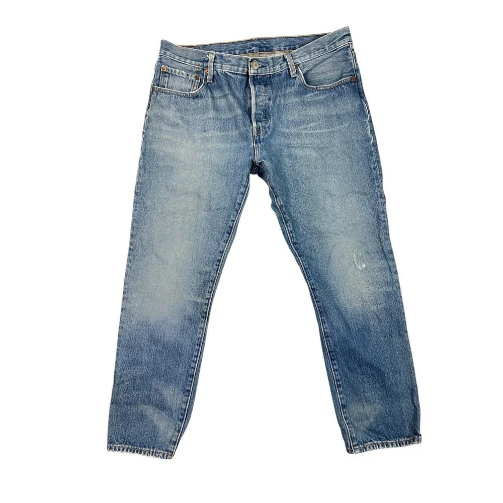 Levis 501 CT Mens Jeans 34x27** Blue Denim Tapered Workwear Utility Distressed